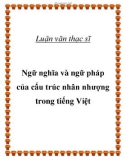 Luận văn Thạc sĩ: Ngữ nghĩa và ngữ pháp của cấu trúc nhân nhượng trong tiếng Việt