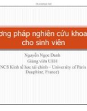 Bài giảng Phương pháp nghiên cứu khoa học cho sinh viên - Nguyễn Ngọc Danh