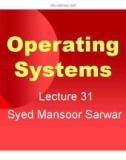 Lecture Operating systems: Lesson 31 - Dr. Syed Mansoor Sarwar