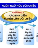 Bài giảng Ngôn ngữ học đối chiếu: Chương 3 - ThS. Nguyễn Thị Hồng Sanh