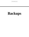 Lecture Principles of network and system administration: Backups