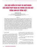 Các đặc điểm cú pháp và ngữ nghĩa của biện pháp ngoa dụ trong các bài hát tiếng Anh và tiếng Việt