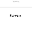 Lecture Principles of network and system administration: Servers