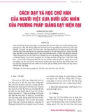 Cách dạy và học chữ Hán của người Việt xưa dưới góc nhìn của phương pháp giảng dạy hiện đại