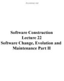 Lecture Software construction - Lecture 22: Software change, evolution and maintenance - Part II