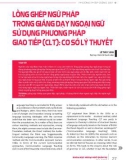 Lồng ghép ngữ pháp trong giảng dạy ngoại ngữ sử dụng phương pháp giao tiếp (CLT): Cơ sở lý thuyết