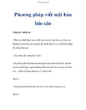 Phương pháp viết một bản báo cáo