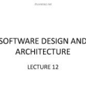 LectureSoftware design and architecture – Chapter 12