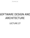 Lecture Software design and architecture – Chapter 27