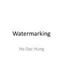 Lecture Steganography: Watermarking - Ho Dac Hung