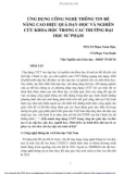 Ứng dụng công nghệ thông tin để nâng cao hiệu quả dạy-học và nghiên cứu khoa học trong các trường đại học sư phạm