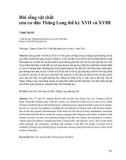 Đời sống vật chất của cư dân Thăng Long thế kỷ XVII và XVIII