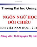 Bài giảng Ngôn ngữ học đối chiếu - ThS Nguyễn Thị Hồng Sanh