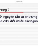 Bài giảng Ngôn ngữ học đối chiếu: Chương 2 - ThS. Nguyễn Thị Hồng Sanh