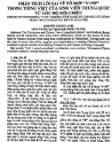 Phân tích lỗi sai về tổ hợp V+NP trong tiếng Việt của sinh viên Trung Quốc từ góc độ đối chiếu
