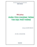 Bài giảng Phân tích chương trình Tin học phổ thông - Nguyễn Tương Tri