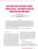 Đối chiếu cách thể hiện ý nghĩa công cụ Nga - Việt nhìn từ góc độ ngôn ngữ học ứng dụng