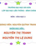 Thuyết trình môn Văn học 2: Ai có lỗi (Truyện của A-mi-xi)