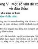 Chương VI. Một số vấn đề cơ bản về đấu thầu