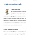 10 kỹ năng phỏng vấn hiệu quả