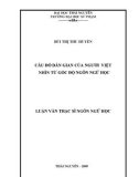 Luận văn Thạc sĩ Ngôn ngữ học: Câu đố dân gian của người Việt nhìn từ góc độ ngôn ngữ học