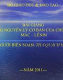 Bài giảng Những nguyên lý cơ bản của chủ nghĩa Mác-Lênin - ThS. Quách Hữu Ngạn