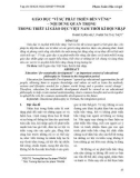Giáo dục 'vì sự phát triển bền vững' – Nội dung quan trọng trong triết lí giáo dục Việt Nam thời kì hội nhập