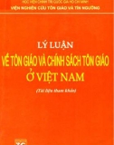 Nghiên cứu lý luận và chính sách tôn giáo ở Việt Nam: Phần 1