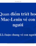 Bài giảng Quan điểm triết học Mác - Lênin về con người