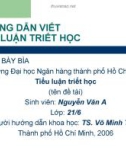 Bài giảng Triết học: Hướng dẫn viết tiểu luận - ĐH Ngân hàng TP.HCM