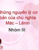 Bài thuyết trình Những nguyên lý cơ bản của chủ nghĩa Mác - Lênin