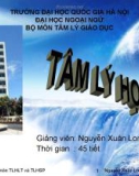 Bài giảng Tâm lý học 2: Chương 1 - GV Nguyễn Xuân Long