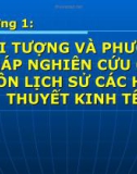 Đối tượng và phương pháp nghiên cứu của các môn lịch sử các học thuyết kinh tế