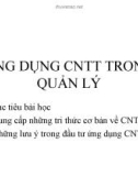 Bài giảng Ứng dụng công nghệ thông tin trong quản lý