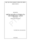 Bài giảng Những nguyên lý cơ bản của Chủ nghĩa Mác – Lênin (Học phần 2) - Đào Mạnh Ninh