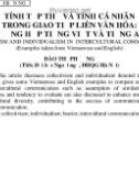 Tính tập thể và tính cá nhân trong giao tiếp liên văn hóa: (Trường hợp tiếng Việt và tiếng Anh)