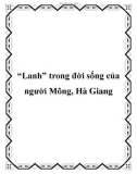 'Lanh' trong đời sống của người Mông, Hà Giang