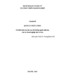 Tài liệu dành cho đào tạo, bồi dưỡng nguồn nhân lực cho các doanh nghiệp nhỏ và vừa - Chuyên đề: Quản lý chất lượng