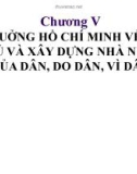 Chương V: TƯ TUỞNG HỒ CHÍ MINH VỀ DÂN CHỦ VÀ XÂY DỰNG NHÀ NƯỚC CỦA DÂN, DO DÂN, VÌ DÂN