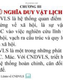 Bài giảng Chương 3: Chủ nghĩa duy vật lịch sử