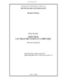 TIỂU LUẬN: PHÂN TÍCH CÁC PHẠM TRÙ CƠ BẢN CỦA TRIẾT HỌC