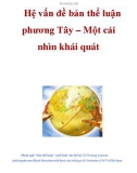 Hệ vấn đề bản thể luận phương Tây – Một cái nhìn khái quát