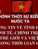 Phần 2 - Tình hình thời sự biển đảo nước ta (Thông tin về tình hình kinh tế, chính trị, xã hội thế giới và Việt Nam trong thời gian qua)