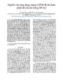 Nghiên cứu ứng dụng mạng LSTM để dự đoán nhiệt độ cho hệ thống HVAC