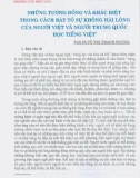 Những nét tương đồng và khác biệt trong cách bày tỏ sự không hài lòng của người Việt Và Người Trung Quốc học tiếng Việt