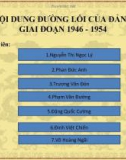 NỘI DUNG ĐƯỜNG LỐI CỦA ĐẢNG GIAI ĐOẠN 1946 - 1954