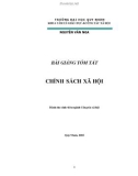 Bài giảng tóm tắt Chính sách xã hội - Nguyễn Văn Nga