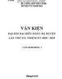 Văn kiện Đại hội đại biểu Đảng bộ huyện lần thứ XII, nhiệm kỳ 2020 - 2025