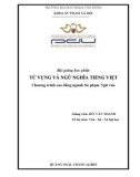 Bài giảng Từ vựng và ngữ nghĩa tiếng Việt - ĐH Phạm Văn Đồng