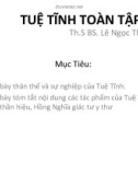 Bài giảng Tuệ Tĩnh toàn tập